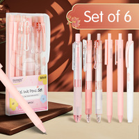 Ensemble de stylos à encre gel rétractables L.30500 avec surligneur, grande capacité, encre à séchage rapide pour la prise de notes des étudiants, le marquage des journaux