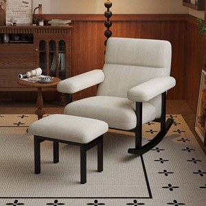 Nordique moderne luxe salon chaises en métal rembourré Relax à bascule simple paresseux canapé adulte chambre salon meubles de lecture - Product Image 2