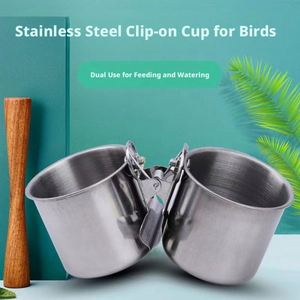 Stainless Steel Bird Feeder & Food Container Dual Use <b>Clip</b>-On Design 45mm/55mm/65mm Sizes Indoor/Outdoor Hanging - Product Image 1