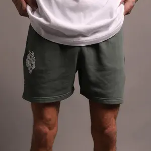 Wholesale Of New Men's Printed Wolf Head Pure Cotton Shorts, American Casual Loose And Breathable Sports Shorts