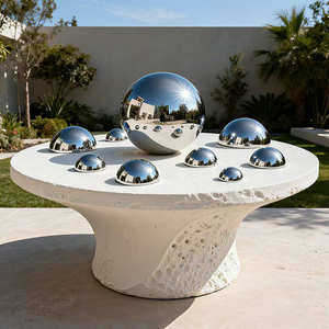 Boule de jardin en acier inoxydable poli argenté de 200 mm, finition miroir, personnalisable pour la décoration d'intérieur moderne et l'art déco - Product Image 4