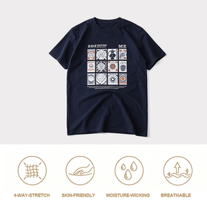 เสื้อผู้ชายคุณภาพสูงสไตล์จีนสำหรับฤดูร้อน ลายพิมพ์สีพื้น แขนสั้น ระบายอากาศได้ดี น้ำหนักเบา นุ่ม สวมใส่สบาย - Product Image 3