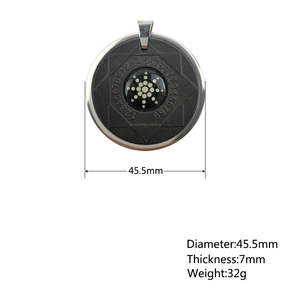 Collar ECAMAZ Unisex de Acero Inoxidable con Colgante de Piedra de Lava y Girasol, Protección Contra la Energía Electromagnética (EMF), Regalo - Product Image 3