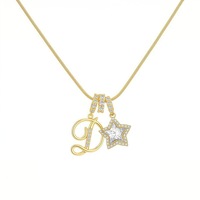 Collier personnalisé avec initiale en écriture cursive, charme étoile blanche en zircon, chaîne serpent plaquée or, cadeau pour filles, petite amie, anniversaire