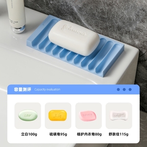Support de Savon Auto-Drainant Sanga Personnalisé en TPR Écologique, Plateau de Drainage Bleu-Gris 159x81.8x14mm pour Salle de Bain, Logo Personnalisé - Product Image 6