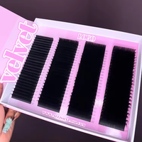 Extensions de Cils Cachemire Méga Volume 0.03 05 07 en Barquette Marque Privée 8-25mm Vente en Gros Cils Cachemire Mat Foncés