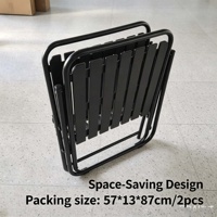 Chaise pliante moderne en acier inoxydable, confortable, imperméable, durable, portable, écologique, design noir, pour chambre et école (vente en gros)