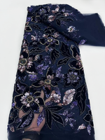 Vente chaude 2026, prix compétitif, velours à paillettes violet foncé, prix de gros, perles de velours à paillettes pour robe de mariée