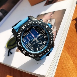 Montre de plongée sportive de haute qualité pour hommes, avec fonction chronométrage tendance, en acier inoxydable lumineux saphir - Product Image 1