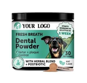 Polvo Dental Refrescante para el Aliento de Perros, para la Limpieza de Dientes, Prevención de Placa y Eliminación de Sarro, Seguro para Todas las Razas de Perros y Gatos - Product Image 1