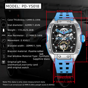 Montre sport mécanique automatique Pagani Design YS018 avec bracelet en silicone luminescent, nouvelle arrivée, cadran tendance, style costume, OEM - Product Image 6