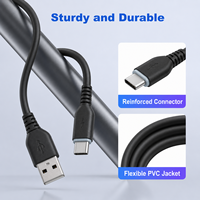Câble USB A vers USB C 3A, câble de charge rapide et de transfert de données, cordon de chargeur USB C en PVC pour téléphone et tablette Android