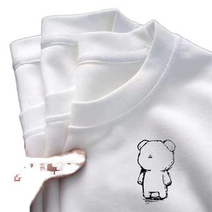 Áo thun nữ cotton trắng tay ngắn mùa hè kiểu mới 2025, chất liệu 100% dệt kim, dáng rộng, tôn dáng, che khuyết điểm, kiểu cách - Product Image 1