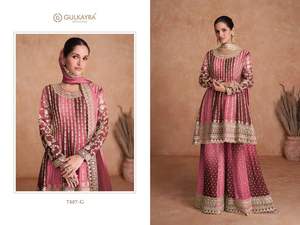 Nueva colección étnica Chinon Salwar traje para mujer elegante Palazzo traje pakistaní disponible para venta de exportación - Product Image 2