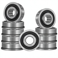Lot de 10 roulements à billes à double rangée à bride 5/8" x 1-3/8" x 1/2" pré-lubrifiés RS étanches pour tondeuses à gazon, chariots à main et moyeux de roue