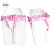 Nouvelle ceinture de chasteté rose en dentelle avec nœud, ceinture de maintien pénien avec verrouillage CB, ceinture de soutien Sissy, accessoires érotiques SM pour homme, jouet sexuel