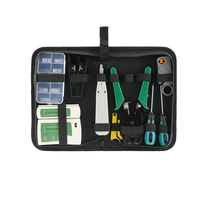 Kit d'outils réseau informatique OEM Sevenfloor RJ45/12/11, pince à sertir, dénudeur et testeur de câbles LAN, garantie 3 ans, en carbone