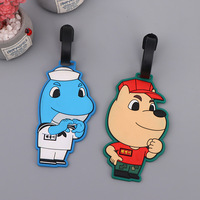 Étiquette de bagage en silicone de dessin animé mignon porte-clés en PVC et étiquette créative valise en plastique étiquette de carte d'embarquement