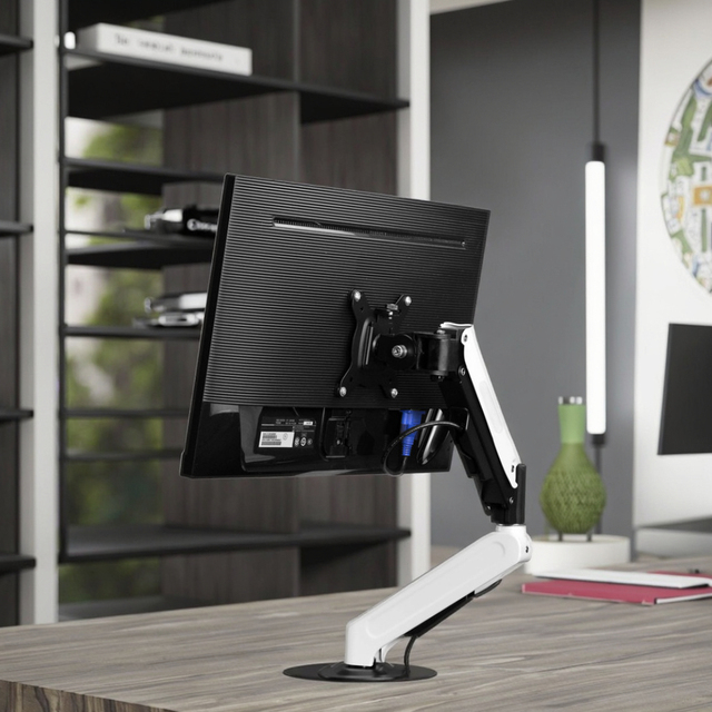 SAMDI New High Quality Double Gas Spring Modern Metal 32-inch Computer Monitor Stand with Adjustable Height and 360 Tilt