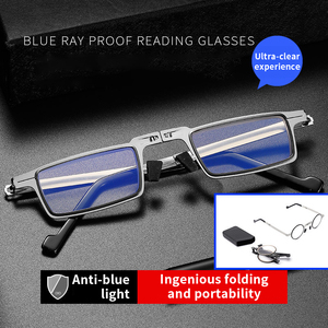Occhiali da Lettura Sottili Anti Luce Blu, Correzione della Vista, Pieghevoli, Montatura Argento, per Uomo e Donna, Uso con Telefono e Computer - Product Image 4