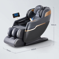 Fauteuil de massage mini 2023 moderne avec airbag, pression 6D, lumière, rouleaux pour tout le corps, zéro gravité et inclinable