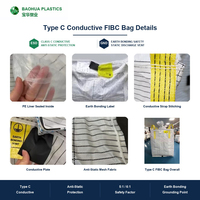 Sac en vrac conducteur de type C, Big Bag, Jumbo Bag, 1000 kg, 2000 kg, UN1309 pour poussière d'aluminium et de métaux combustibles, usage intensif