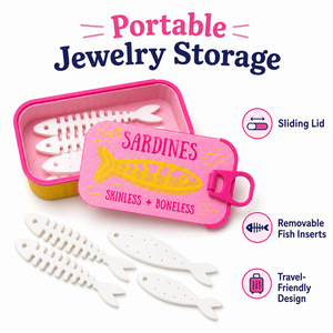 Portagioie a Forma di Sardina, Design 3D Senza Ossa, Organizzatore per Gioielli - Product Image 5