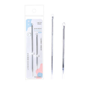 Lmltop Acne Needle - Juego de dos agujas de acero inoxidable de doble punta para eliminar puntos negros del rostro E097 - Product Image 5