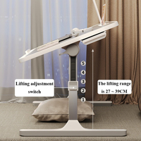 Petit bureau d'ordinateur portable pliable sur le lit multifonction pliable Mini table d'ordinateur avec lampe de lecture