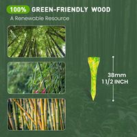Qiangjian Tees de golf en bois de bambou biodégradable 38 mm, écologiques, colorés, peints, en vrac, verts, élégants, 1000 pièces, Chine Golf