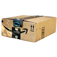 Ruban adhésif personnalisé AMZN activé par l'eau, avec logo imprimé, en papier kraft renforcé WAT pour l'étanchéité des colis et la sécurité anti-effraction des boîtes.