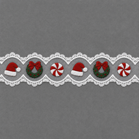 Fournitures de Noël pour la confection de bandeaux, ornements de nœuds et accessoires de couture pour vêtements, avec garniture en dentelle brodée double face motif sapin de Noël