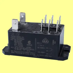 TE-montaje de Panel de relé de Electrodomésticos comerciales, cubierta con brida, bobina de T92S11D22-24 sellada superior, 24 voltios, 8 pies, 30A, 277VAC, relé DPDT