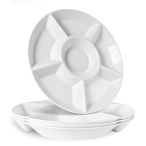 Plateaux de service empilables en plastique noir incassables à <span class=keywords><strong>5</strong></span> <span class=keywords><strong>compartiments</strong></span> pour fruits, réutilisables pour les fêtes - Product Image 2