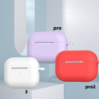 Étui de protection en silicone avec crochet pour Airpods pro 2, étui de protection en silicone pour écouteurs airpods 3