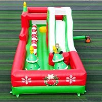 Vente flash : château gonflable de Noël avec toboggan, structure de saut pour enfants, en PVC, installation facile, capacité de 10 personnes, intérieur/extérieur