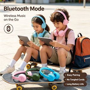 หูฟังไร้สายแบบครอบหูสำหรับเด็กยอดนิยม BuddyPhones, หูฟังบลูทูธสเตอริโอตัดเสียงรบกวน ANC สำหรับเด็กใช้ในชีวิตประจำวัน - Product Image 4