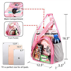Sac de poitrine pour dames Mens Casual Daypacks Shoulder <span class=keywords><strong>Messenger</strong></span> pack <span class=keywords><strong>Clear</strong></span> PVC Sling Backpack Sacs de poitrine transparents - Product Image 3