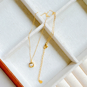 Collier en acier inoxydable style minimaliste polyvalent en trois dimensions nacre blanche 3d coeur en agate rouge pour femmes bijoux - Product Image 6