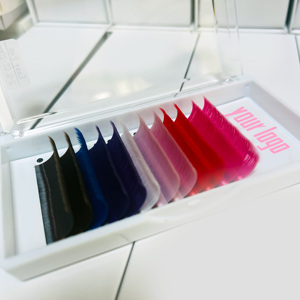 Extensions de cils classiques individuels de qualité supérieure Logo personnalisé Mat Dark Jet Volume blanc cils 25mm longueur en gros - Product Image 5