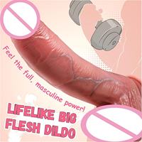 Vente en gros : Dildo vibrant réaliste géant de 11 pouces, souple, avec ventouse, mains libres, étanche, écologique, pour usage individuel adulte