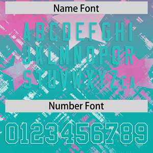 Camiseta de Fútbol Americano Personalizada con Estrella Degradada en Rosa Aqua - Product Image 4