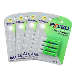 PKCELL China Battery 1.2V NIMH Pre-charged Battery AAA 600mah Ready To Use Rechargeable Battery