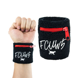 โรงงานคิงสปีด ราคาขายส่ง ผ้าฝ้าย 100% ระบายอากาศได้ดี น้ำหนักเบา เป็นมิตรกับสิ่งแวดล้อม สายรัดข้อมือแบบซิปสำหรับเล่นกีฬากลางแจ้ง สายรัดข้อมือแบบยืดหยุ่น - Product Image 4