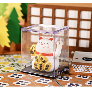 Decoración de alta calidad Plástico Fortune Lucky Cat Maneki Neko Cat 2 pulgadas Solar Feng Shui Gold Lucky Cat - Product Image 5