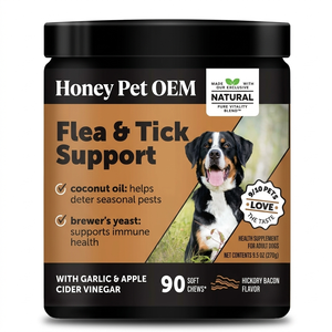 Suplemento Natural <span class=keywords><strong>para</strong></span> la Prevención de Pulgas y <span class=keywords><strong>Garrapatas</strong></span> en Perros, Pastillas Masticables Orales sin Químicos Agresivos, Forma Natural - Product Image 1