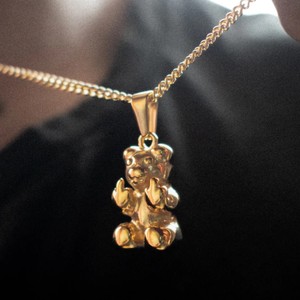 Collar de Cadena con Oso Despectivo, Joyería Hip Hop, Acero Inoxidable, Chapado en Oro de 18K PVD, Hipoalergénico, para Mujeres y Hombres, Regalo - Product Image 1