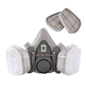 Masker Setengah Wajah CF6200 dengan Set Kartrid Filter B1 Perlindungan Uap Organik Masker Gas Industri Peralatan Perlindungan Pernapasan - Product Image 1