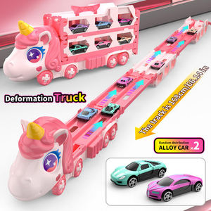 <span class=keywords><strong>Jouet</strong></span> de voiture transformable pliable pour enfants, véhicule à friction, licorne rose princesse, cheval - Product Image 6