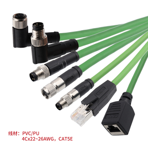 Chất lượng cao M8 4pin kết nối M8 để RJ45 4 pins một mã Ethernet IP67 cáp kết nối công nghiệp Ethernet - Product Image 3
